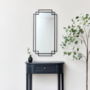 Black Geometric Matt Wall Mirror 94cm x 48cm