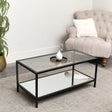 Black Glass &amp; Mirrored Coffee Table