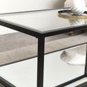 Black Glass &amp; Mirrored Coffee Table