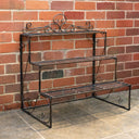 Black &amp; Gold Metal Three Tier Plant Theatre Stand