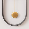 Black &amp; Gold Pendulum Metal Analogue Wall Clock - 20cm x 55cm