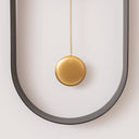Black &amp; Gold Pendulum Metal Analogue Wall Clock - 20cm x 55cm