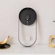 Black &amp; Gold Pendulum Metal Analogue Wall Clock - 20cm x 55cm