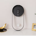 Black &amp; Gold Pendulum Metal Analogue Wall Clock - 20cm x 55cm