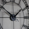 Large Black Iron Skeleton Wall Clock 88cm x 88cm
