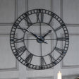 Large Black Iron Skeleton Wall Clock 88cm x 88cm