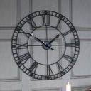 Large Black Iron Skeleton Wall Clock 88cm x 88cm