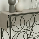Black Metal Multi Circle Mirrored Console Table