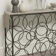 Black Metal Multi Circle Mirrored Console Table