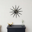 Black Metal Starburst Detail Wall Clock - 60cm x 60cm