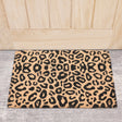 Black &amp; Natural Leopard Print Coir Door Mat