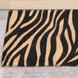 Black &amp; Natural Zebra Print Coir Door Mat