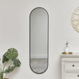 Red Oval Framed Wall Mirror 140cm x 40cm
