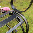 Large Ornate Black Metal Garden Bench 103cm