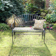 Large Ornate Black Metal Garden Bench 103cm