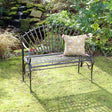 Large Ornate Black Metal Garden Bench 103cm