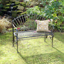 Large Ornate Black Metal Garden Bench 103cm