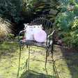 Ornate Black & Gold Metal Garden Chair 92cm x 62cm