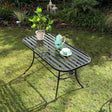 Ornate Black & Gold Metal Garden Table 100cm x 50cm
