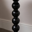 Black Painted Round Wooden Bobble Side Table - 45cm x 56.5cm