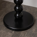 Black Painted Round Wooden Bobble Side Table - 45cm x 56.5cm