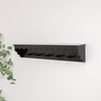 Black Painted Scalloped Edge Coat Peg Rail Hooks with Shelf - 100cm