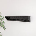 Black Painted Scalloped Edge Coat Peg Rail Hooks with Shelf - 100cm
