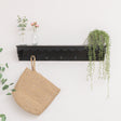 Black Painted Scalloped Edge Coat Peg Rail Hooks with Shelf - 80cm