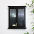 Black Reeded Glass Wall Cabinet