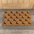 Black Reindeer Detail PVC Backed Coir Doormat 60cm x 40cm