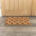 Black Reindeer Detail PVC Backed Coir Doormat 60cm x 40cm
