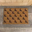 Black Reindeer Detail PVC Backed Coir Doormat 60cm x 40cm
