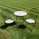 Black & White Mosaic Garden Table & Chairs Set