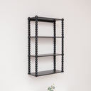 Black Wooden Bobble Framed 3 Tier Shelf