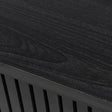 Black Wooden Slatted 2 Door Sliding Sideboard