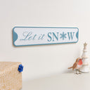 Blue &amp; White Let It Snow Decorative Christmas Sign