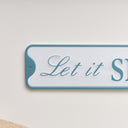 Blue &amp; White Let It Snow Decorative Christmas Sign