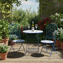 Blue, White & Orange Mosaic Garden Table & Chairs Set