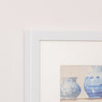 Blue &amp; White Porcelain Pottery Detailed Wall Art Framed Print - 40cm x 50cm