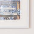 Blue &amp; White Porcelain Pottery Detailed Wall Art Framed Print - 40cm x 50cm