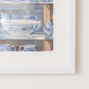 Blue &amp; White Porcelain Pottery Detailed Wall Art Framed Print - 40cm x 50cm