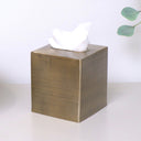 Brass Gold Textured Metal Tissue Box Holder