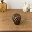 Brown Glass Autumn Acorn Candle Holder 9cm