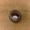 Brown Glass Autumn Acorn Candle Holder 9cm