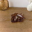 Brown Glass Autumn Leaf Trinket Plate 14cm