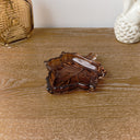 Brown Glass Autumn Leaf Trinket Plate 14cm