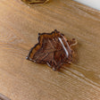 Brown Glass Autumn Leaf Trinket Plate 14cm