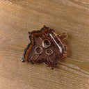 Brown Glass Autumn Leaf Trinket Plate 14cm