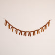 Caramel Brown Velvet Bow Christmas Garland Bunting - 200cm
