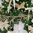 Champagne Glitter Frosted Foliage Christmas Garland - 140cm